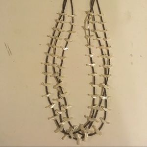 Zuni 3 strand carved bird necklace.  Authentic